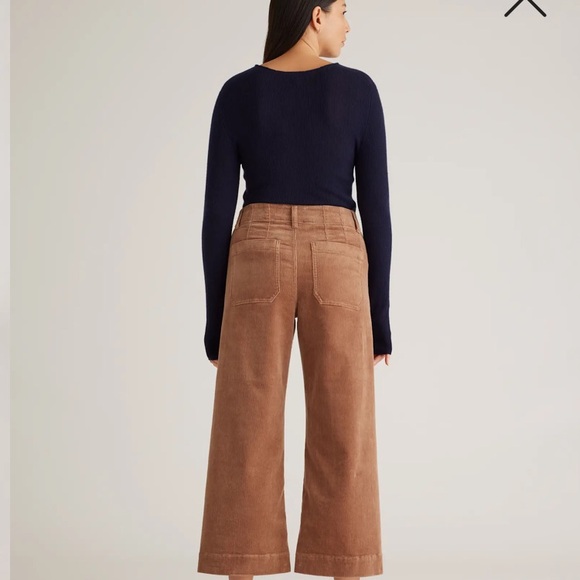 Brown Corduroy Wide-Leg Pants - Picture 5 of 6